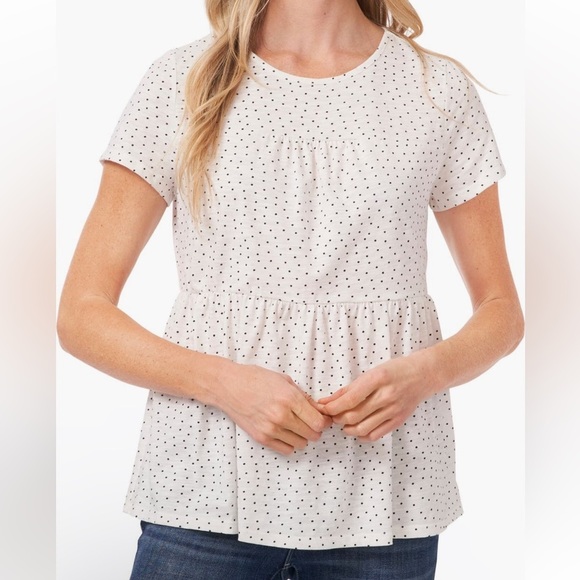 CeCe Ditsy Dot Tiered T-shirt. Pre-owned. - Picture 1 of 8